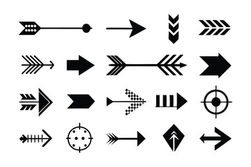 Arrow Icons Vector Illustration Set - Minimalist Navigation Symbols for UI/UX Design, Web, and Mobile Interfaces