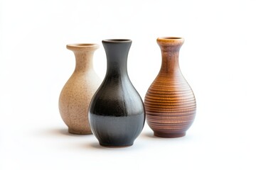 Japanese rice wine on a white backdrop