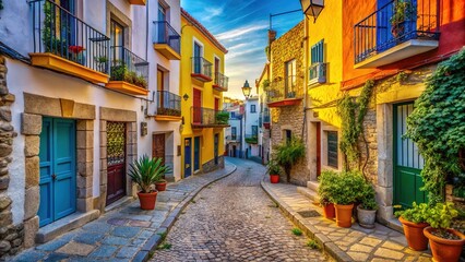 Fototapeta premium Spanish Coastal Town - Peiscola Old Town Portrait Photography