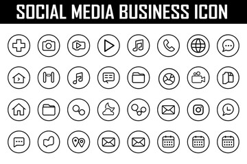 social media contact icons. Electronic mail, call, location, mobile, globe, edit, home, fax & user profile. round vector illustration