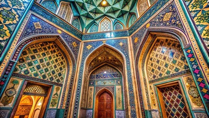 Obraz premium Stunning Macro Photography of Agha Bozorg Mosque, Kashan