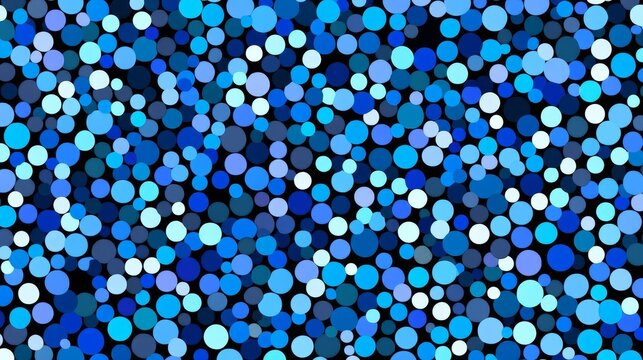 A vibrant abstract pattern of blue circle in various sizes, creating a visually engaging design.