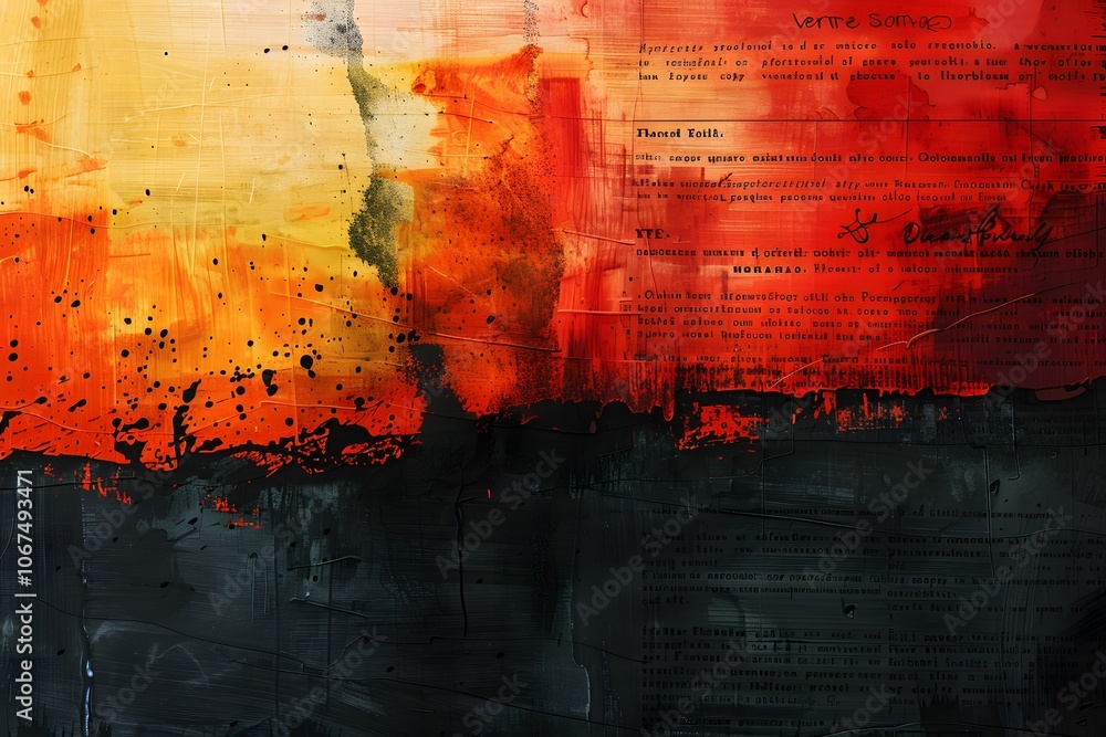 Aufkleber abstract expression of color and texture in bold hues
