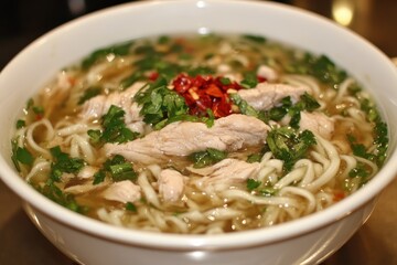 Noodle bowl with chicken teriyaki pho