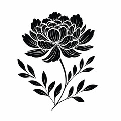 A Beautiful Wild Flower with it's cute leaf silhouette vector