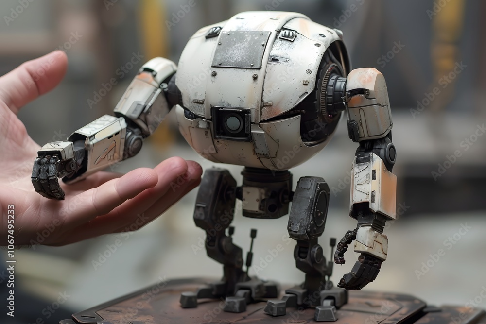 Aufkleber intricate robot model showcasing advanced design and detail