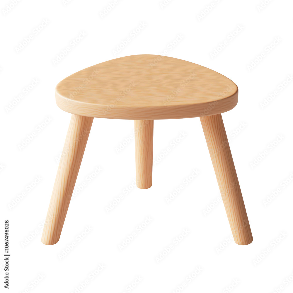 Poster simple wooden table with a triangular top in a 3d illustration, showcasing a minimalist design and n