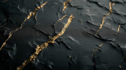 Black faded paint. gold cracked