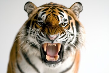 Obraz premium Snarling 3D Illustration of a Tiger in Action