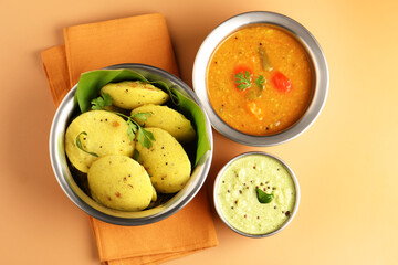rava idli or Semolina steamed idli, South Indian breakfast