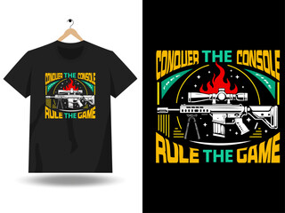 Rule the gaming text t-shirt template