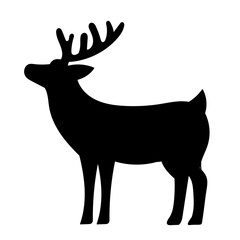 deer icon silhouette on white background, vector