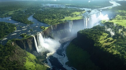 Fototapeta premium Aerial View of Victoria Falls