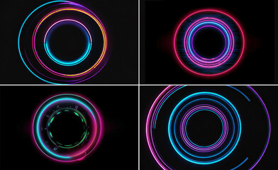 collection bright spherical lens. Rotating lines. A glowing ring.