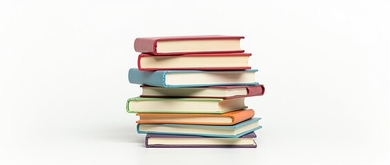 stack of colorful books