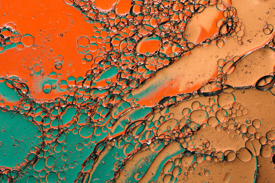 orange liquid shapes, fresh drink abstract background
