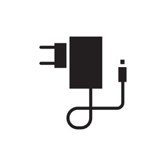Charger icon Black and white outline vector