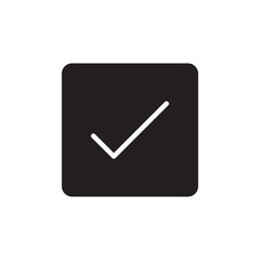 Check mark icon Black and white outline vector