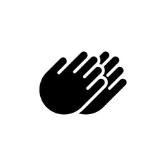 Clap icon Black and white outline vector