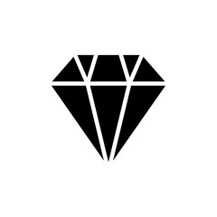 Diamond icon Black and white outline vector