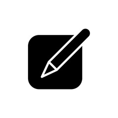 Edit button icon Black and white outline vector