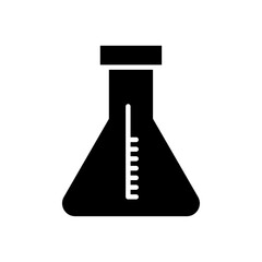 Flask icon Black and white outline vector