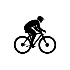Fototapeta premium Rider logo riding bicycle on white background