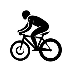 Obraz premium Rider logo riding bicycle on white background