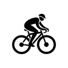 Obraz premium Rider logo riding bicycle on white background