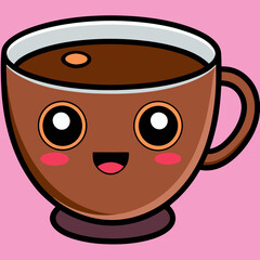 cartoon a cup of coffee vector 