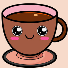 cartoon a cup of coffee vector 