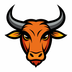 ox head mascot logo vector illustration