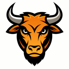 ox head mascot logo vector illustration