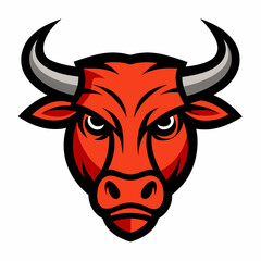 ox head mascot logo vector illustration