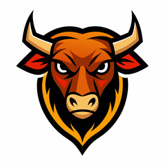 ox head mascot logo vector illustration