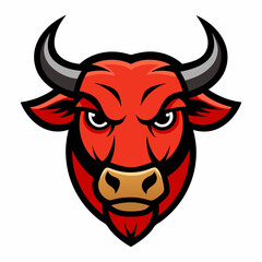 ox head mascot logo vector illustration