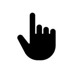 Hand pointer icon Black and white outline vector