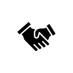 Handshake icon Black and white outline vector