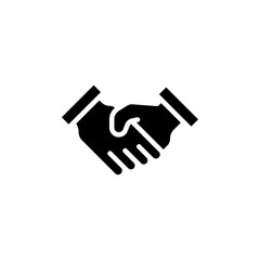 Handshake icon Black and white outline vector