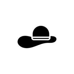 Hat icon Black and white outline vector