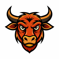 ox head mascot logo vector illustration
