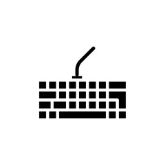 Obraz premium Keyboard icon Black and white outline vector