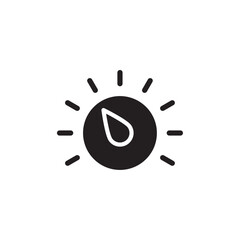 Knob icon Black and white outline vector