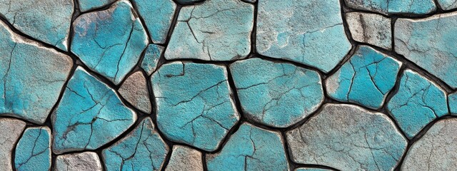 A textured surface of irregularly shaped stone, stones, rock in shades of blue and gray.