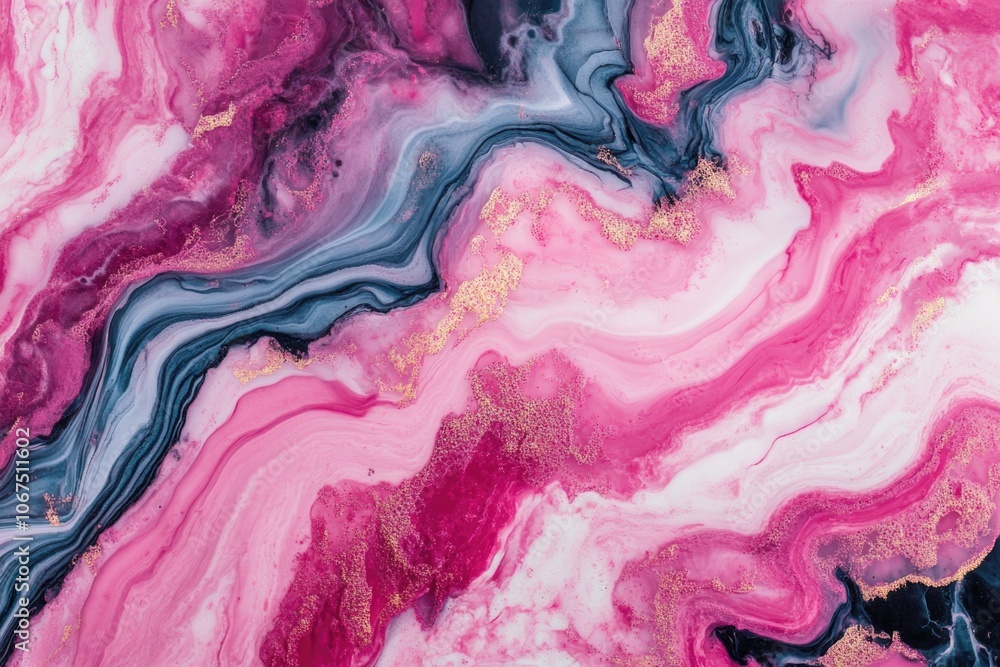 Canvas Prints Pink Black Marble Close Up