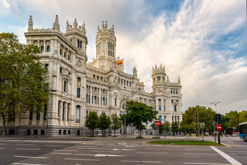 Obraz premium Madrid Communications Building, headquarters of the city council of the capital, Spain.