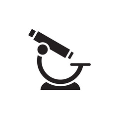 Microscope icon Black and white outline vector