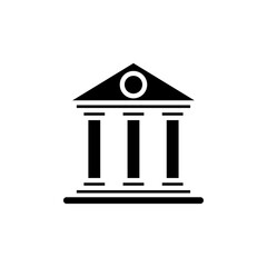 Museum icon Black and white outline vector