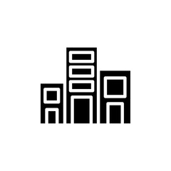 Office Buildings icon icon Black and white outline vector