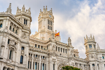 Detail of the architecture of the Madrid City Hall, in the centre of the capital, Madrid.